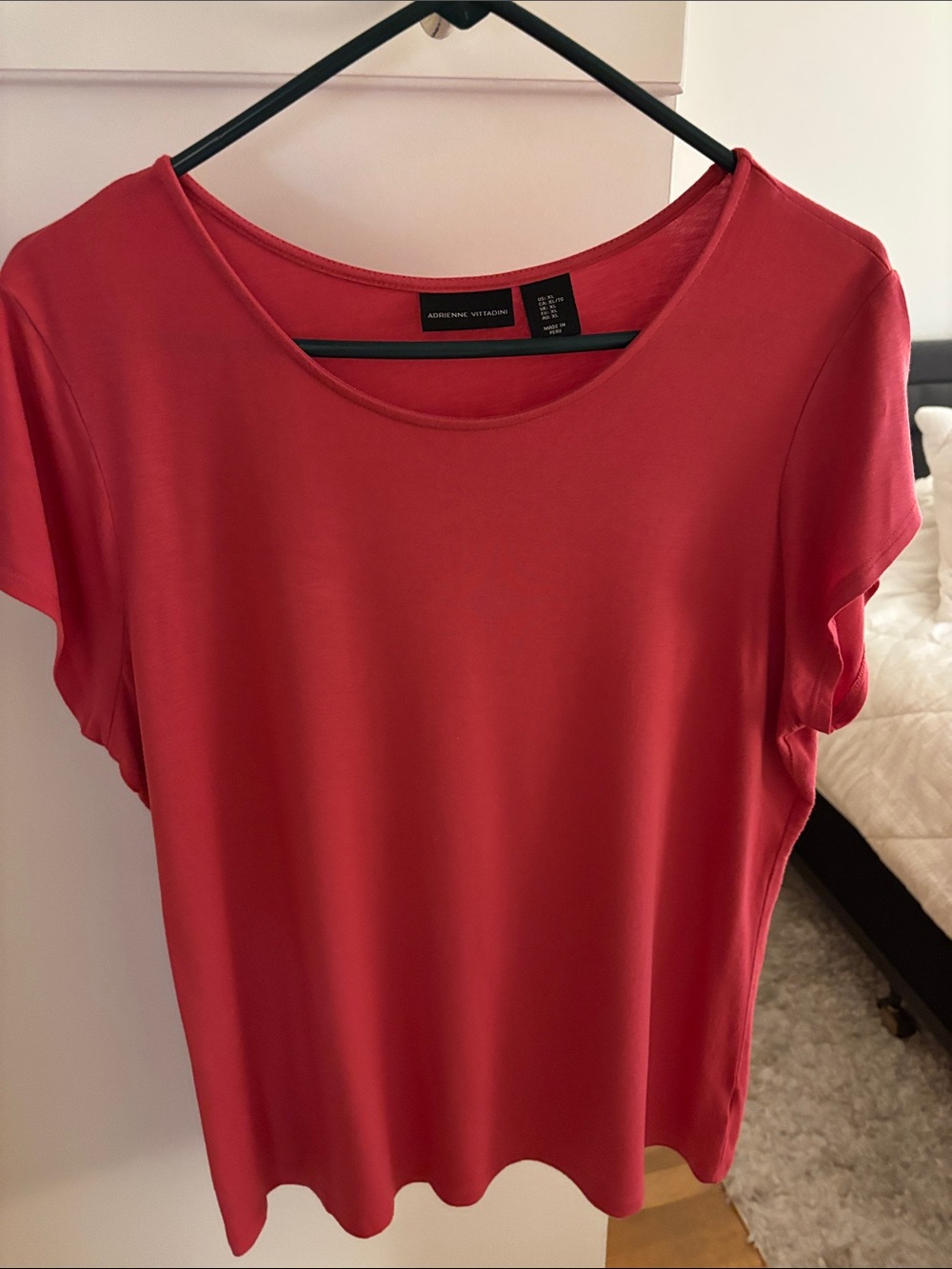 Adrienne Vittadini Classic Red Short Sleeve Tee
